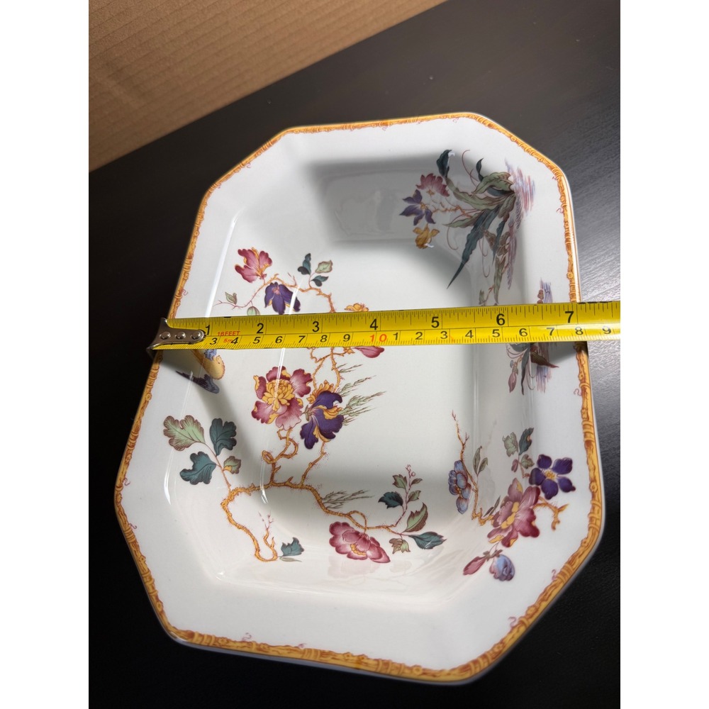 Wedgwood Devon Rose Georgetown Collection Rectangular Vintage Serving Bowl 9.5" - Picture 8 of 9